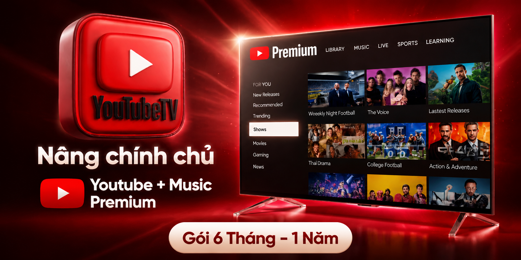 YouTube Premium 1 Tháng Giá Rẻ